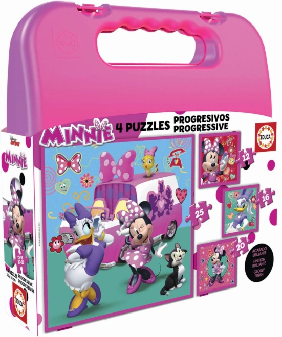 EDUCA puzzle w walizeczce Minnie i Daisy 4w1 dla dzieci