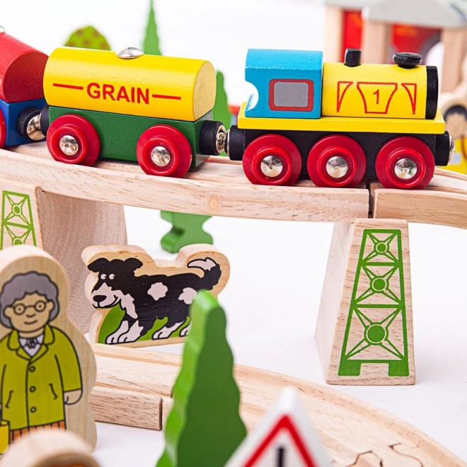 Bigjigs Rail Drewniana kolejka górska droga 112 części
