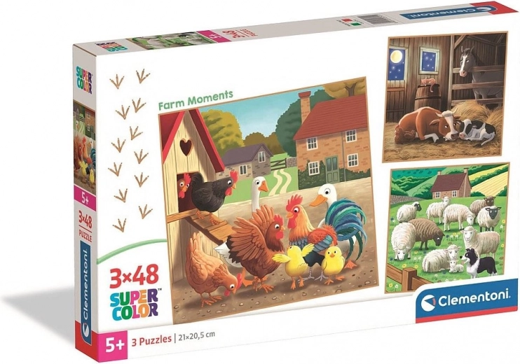 Puzzle Chwile na Farmie 3x48 elementów
