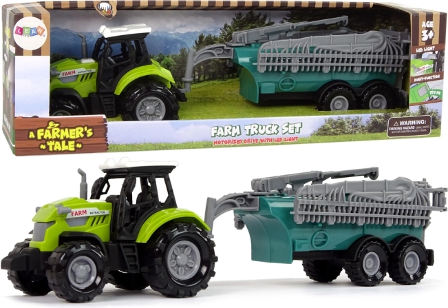 Dziecięcy zielony traktor z opryskiwaczem z dźwiękami