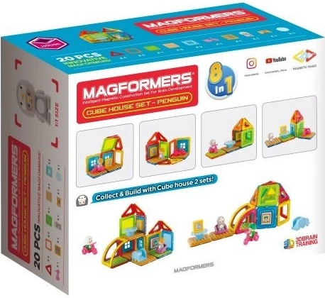 magnetyczne klocki konstrukcyjne Cube House Pingwin