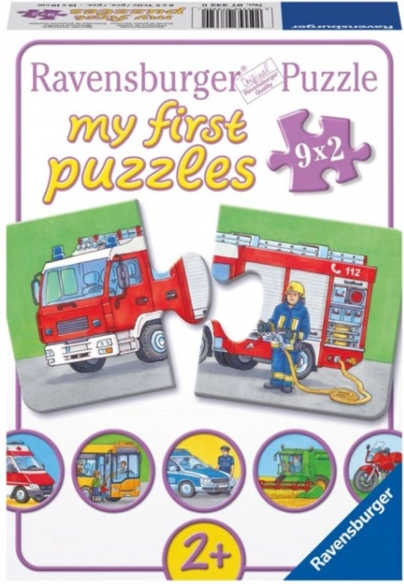 Ravensburger moje pierwsze puzzle – pojazdy i maszyny 9×2 elementy