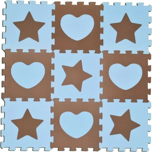 Piankowe puzzle gwiazdki i serca niebieskie