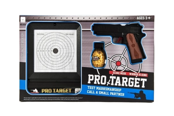 Plastowy pistolet na kulki z tarczą
