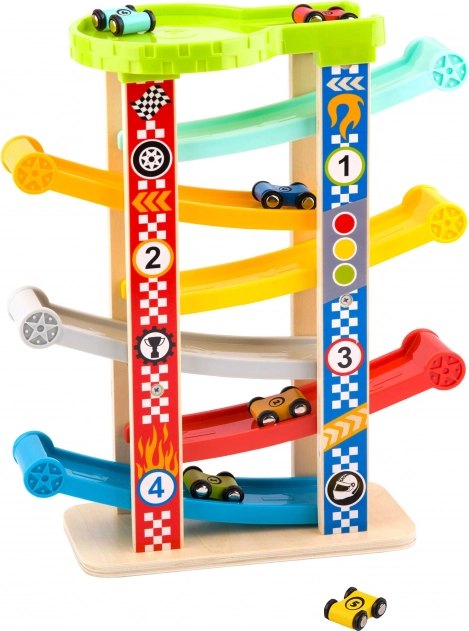 Tooky Toy Kolorowa zjeżdżalnia dla aut