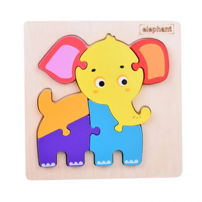 Drewniane puzzle edukacyjne słoń