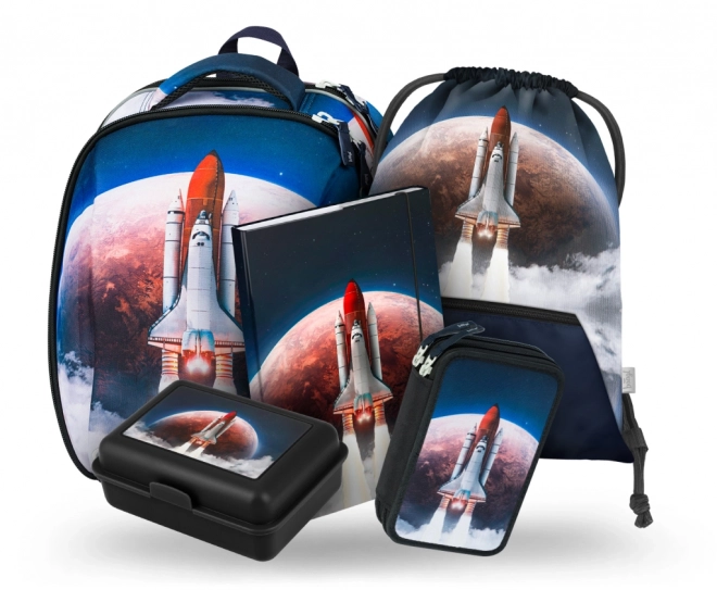 BAAGL ZESTAW 5 Shelly Space Shuttle: tornister, piórnik, worek, teczka, pudełko