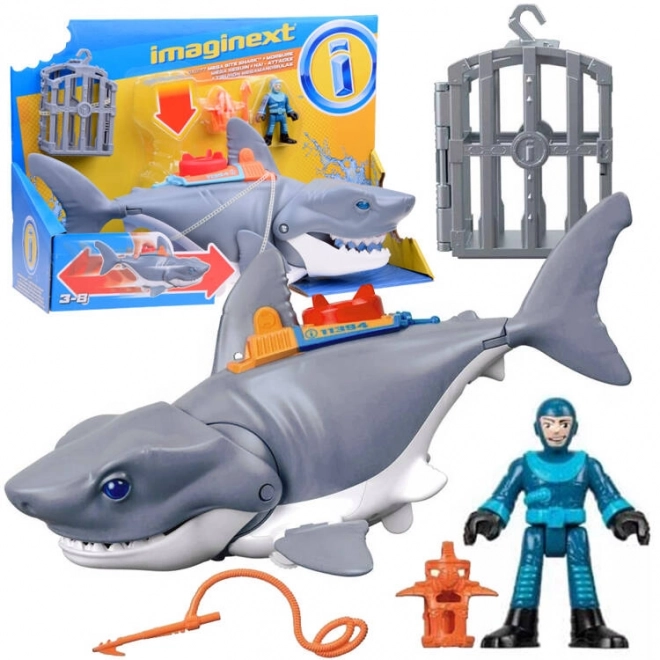Mega atakujący rekin Imaginext z ruchomą szczęką