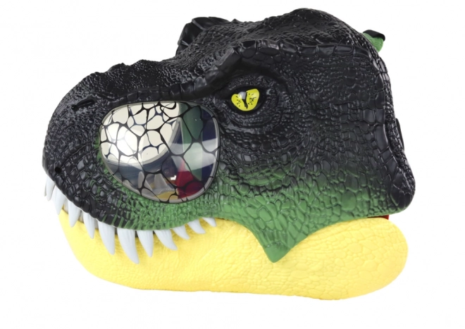 Maska dinozaura z regulowanym paskiem i efektami świetlnymi oraz dźwiękowymi