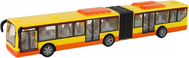 Zdalnie sterowany przegubowy autobus miejski w kolorze pomarańczowym