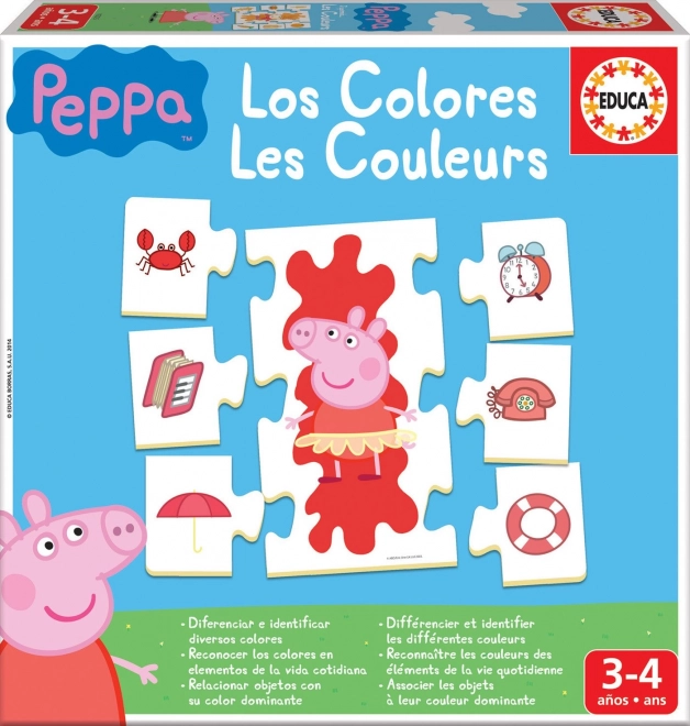 EDUCA Puzzle Świnka Peppa: Uczymy się kolorów 6x7 elementów