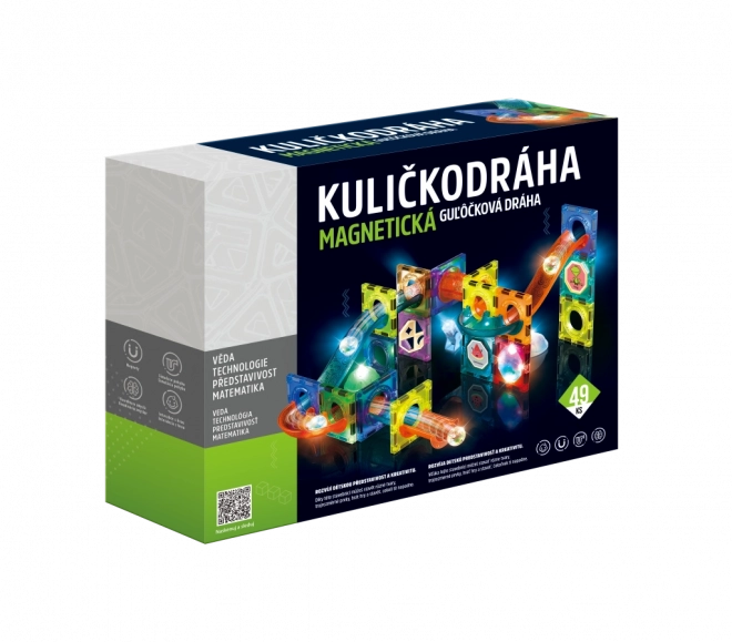Magnetyczna tor kulkowy z światłem – 49 elementów