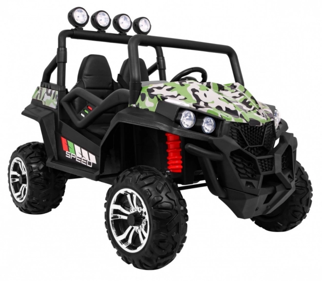 Dziecięcy samochód elektryczny Grand Buggy 4x4 z kamuflażem i światłami LED