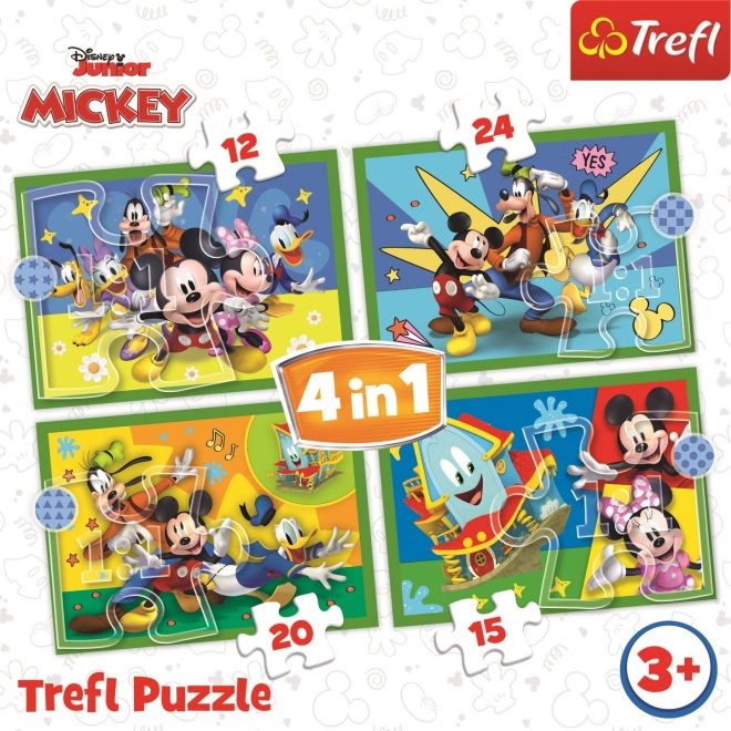 Puzzle 4w1 Mickey wśród przyjaciół