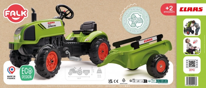 Traktor pedałowy Claas Arion 410 z przyczepką