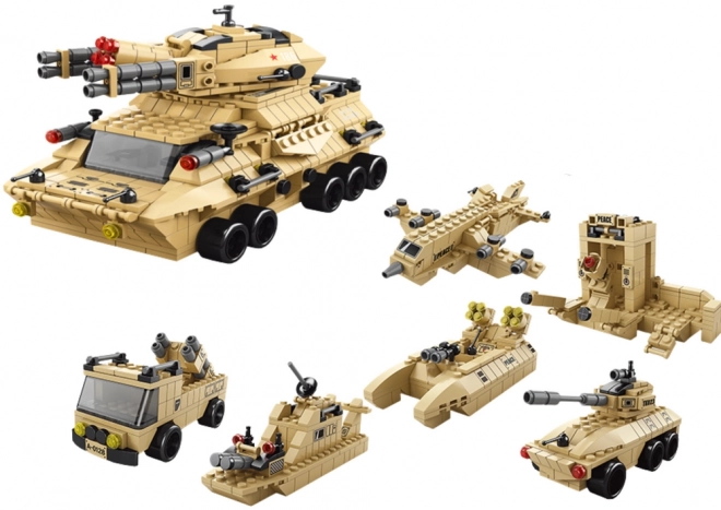 1000 El Zestaw militarny piaskowych czołgów