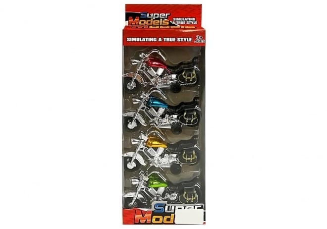Zestaw motocykli z mechanizmem nakręcania, 4 sztuki