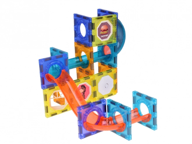 3D magnetyczne klocki dla dzieci Świecący tor kulkowy 49 elementów ZA5250