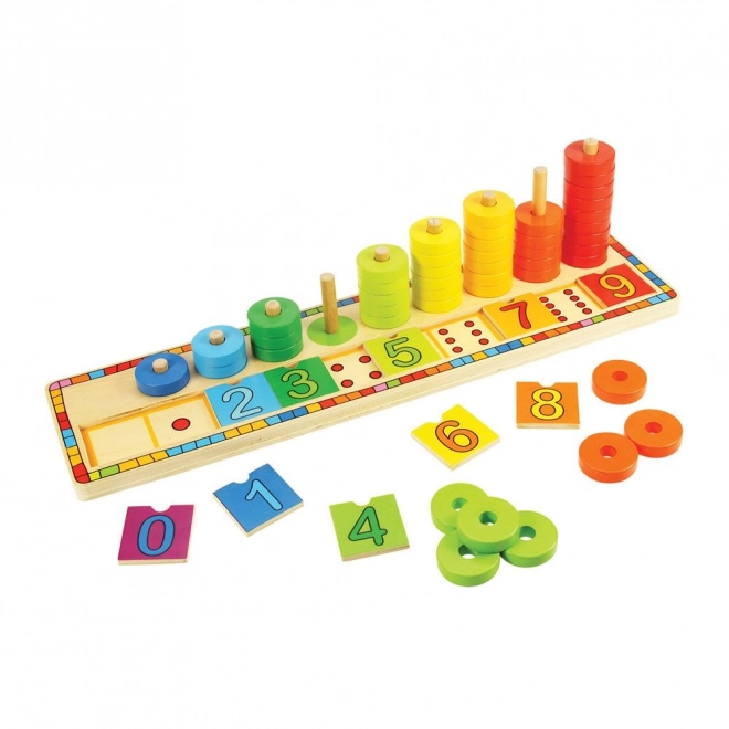 Deska z liczbowymi klockami Bigjigs
