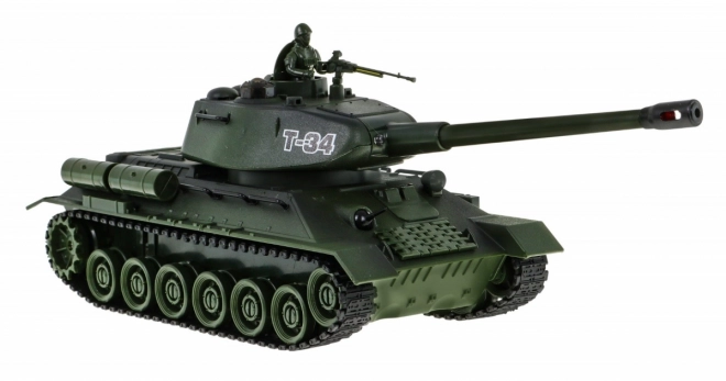 Zdalnie sterowane 2 czołgi T-34 vs. Tygrys dla dzieci 3+ Strzelające modele 1:28 + Wielka bitwa czołgowa + Efekty świetlne i dźwiękowe