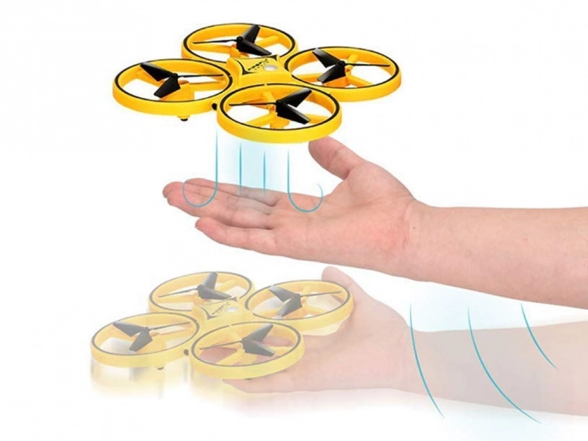 Dron sterowany gestami ręki + pilotowanie zdalne Kwadrokopter RC0573 – Żółta