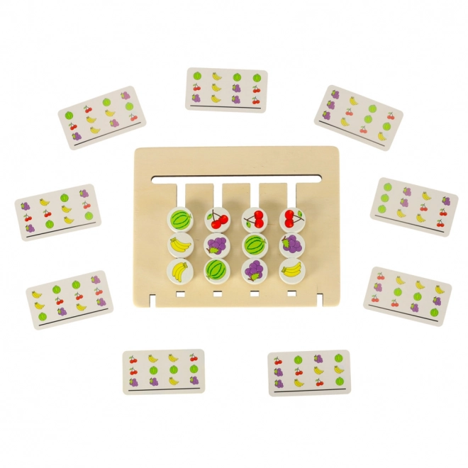 Montessori drewniana edukacyjna zabawka - przypisywanie kolorów owoców