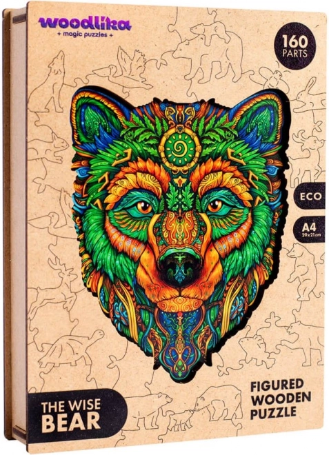 Drewniane puzzle Mądry Niedźwiedź