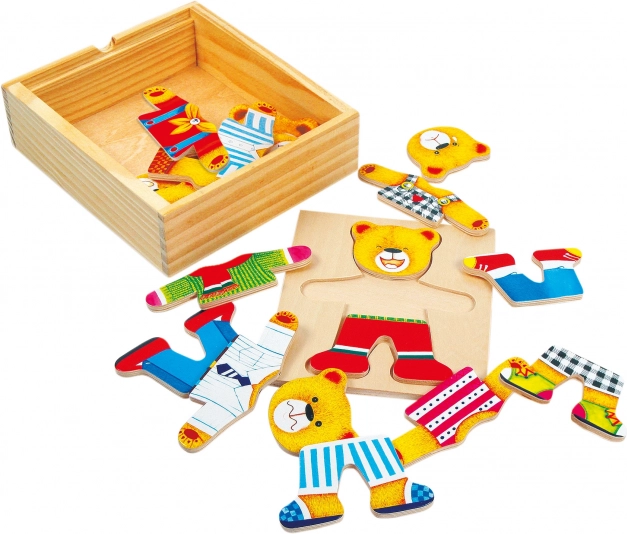 Puzzle Bino z szafką i misiem