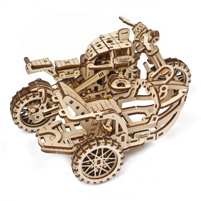 Ugears Puzzle 3D Motocykl z wózkiem 380 elementów