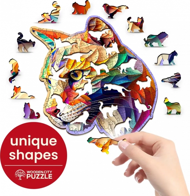 WOODEN CITY Drewniane puzzle Kolorowa puma 150 elementów EKO