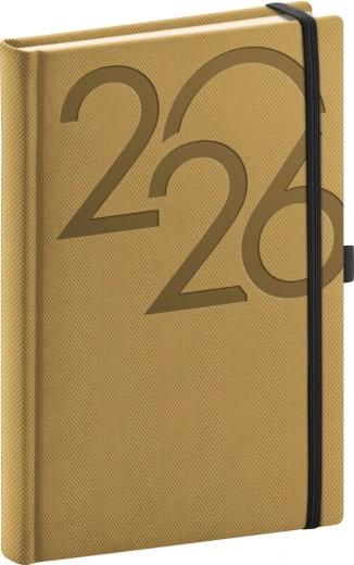 Dzienny terminarz 2026 Złoty 15x21 cm