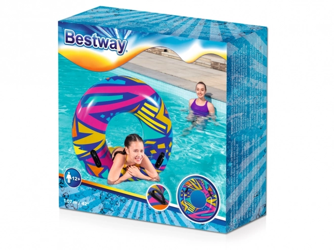 Dziecięce dmuchane koło pływackie Bestway Geometric – Biały