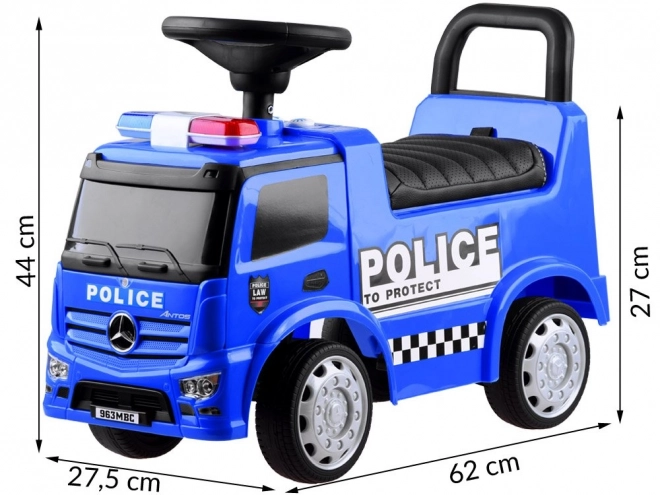 Dziecięce jeździk z dźwiękiem Mercedes Antos POLICE niebieski