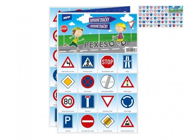 Gra pamięciowa Papierowe Puzzle - Znaki Drogowe 32 par obrazków 21x30cm