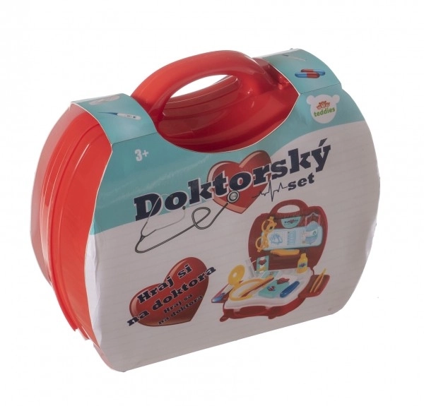 Zestaw lekarz z plastiku w plastikowej walizce 24x22x9cm w woreczku