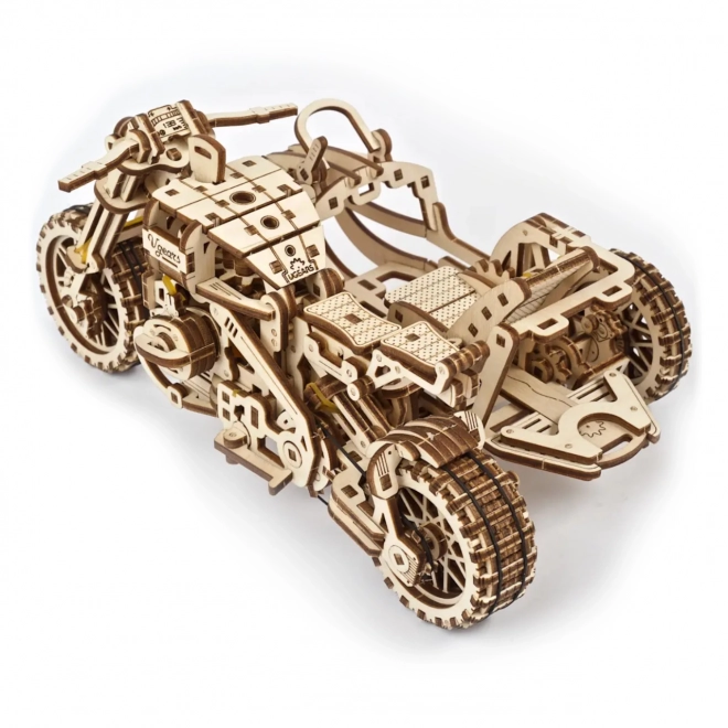 Ugears Puzzle 3D Motocykl z wózkiem 380 elementów