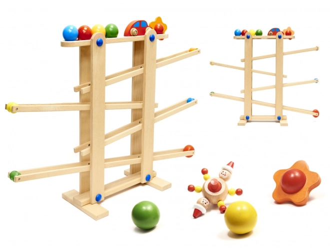 Drewniany tor kulkowy Montessori XXL