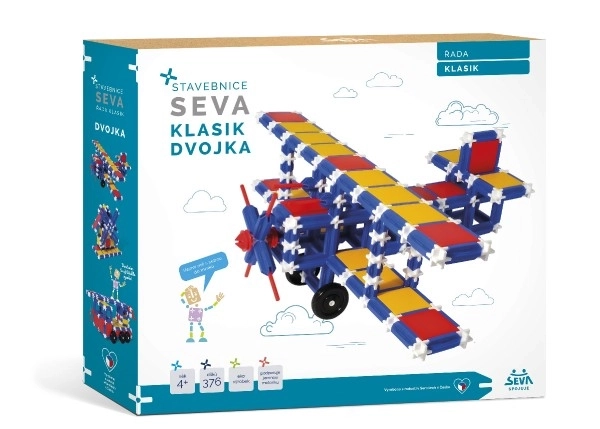 Klocki SEVA KLASIK Dwojka plastikowe 366 sztuk w pudełku 36x33,5x5cm