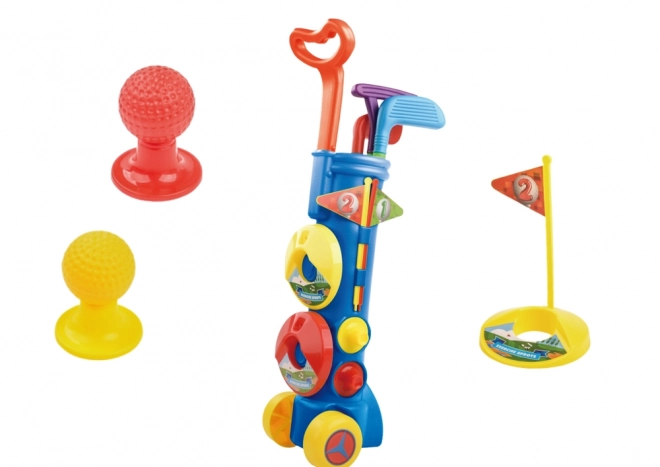 Duży zestaw do gry w minigolfa + wózek golfowy
