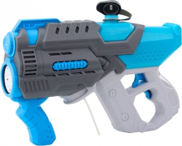 Elektryczna pistolet wodny z bańkami 2w1 niebiesko-szara
