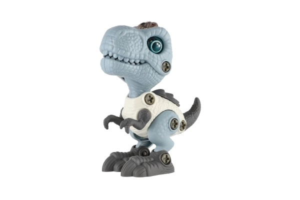 Dinozaur plastikowy do składania 12cm z wkrętakiem na baterie z światłem i dźwiękiem w pudełku 15x16x7cm