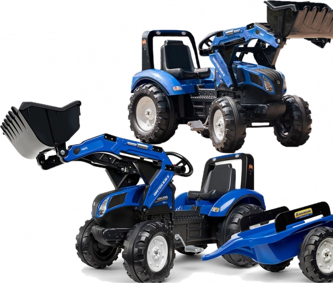 FALK traktor na pedały z przyczepą niebieski dla dzieci od 3 lat