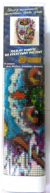 Diamentowe malowanie mądra sowa 30x40 cm