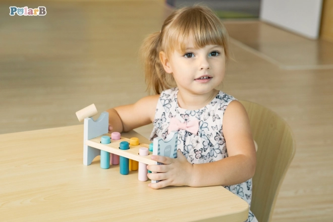 VIGA PolarB Drewniana ławeczka z młotkiem - Zabawka Montessori