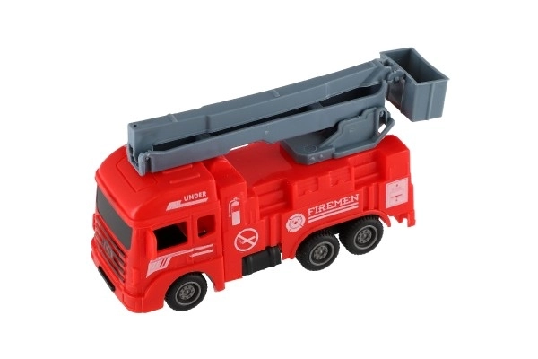 Auto strażackie plastikowe 11cm z mechanizmem cofania 4 rodzaje 12szt w pudełku