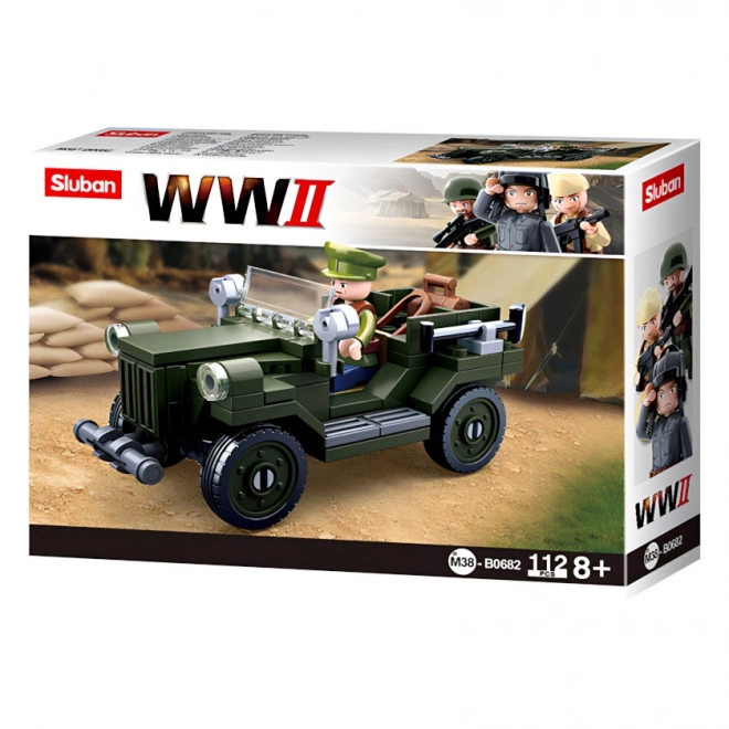 Klocki wojskowy jeep Sluban GAZ 67