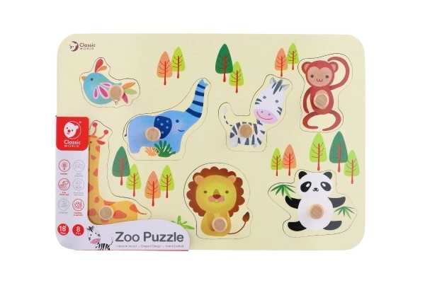 Drewniana układanka - zoo