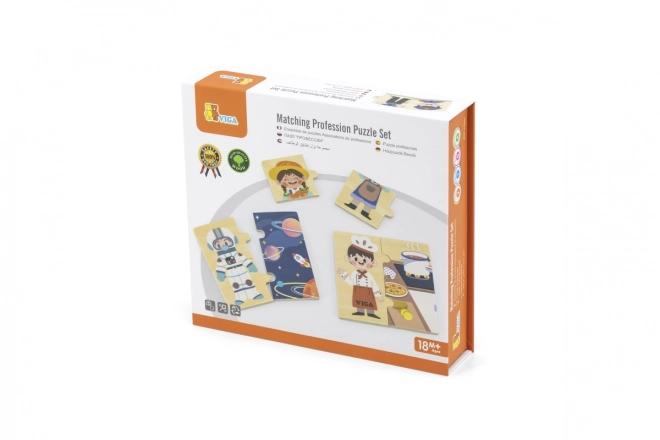 Drewniane puzzle odpowiadające zawodom