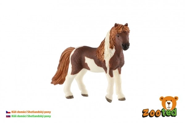 Koń domowy Szetlandzki kuc zooted plastik 12cm w woreczku