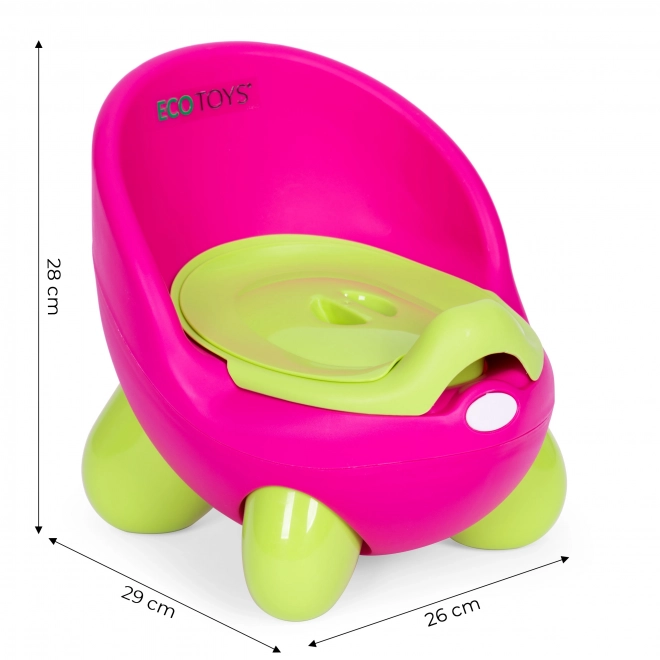 Dziecięcy nocnik ECOTOYS różowo-zielony z antypoślizgowymi nogami